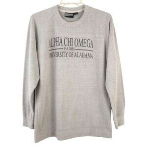Pennant Alpha Chi Omega University of Alabama Gray Poodle Fleece Crew Sweatshirt